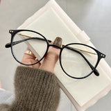 Daiiibabyyy New Round Myopia Glasses for Men Women Fashion Metal Frame Eyewear Unisex Blue Light Blocking Eyeglasses Computer Glasses