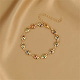 Daiiibabyyy Elegant Colorful Love Heart Link Chain Bracelets For Women Girls New Fashion Butterfly Star Beaded Pendant Bracelet Wristbands