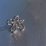 Daiiibabyyy Punk Fairy Clip Earrings For Women Goth Irregular Flower Metal Ear Cuffs Unusual Design No Piercing Earrings Korean Fashion