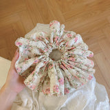 Daiiibabyyy Ruoshui Woman Summer Chiffon Large Scrunchies Girls Hair Ties Women Hair Accessories Ornaments Elastic Hairband Headwear