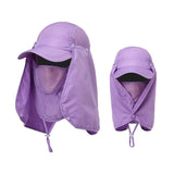 Daiiibabyyy Outdoor Unisex Sun Protect Caps Bucket Hat Solid Casual Brim Sun Block Quick Drying Fishing Climbing Hat UV Protection Face Neck