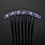 Daiiibabyyy Vintage Flower Crystal Hairclips Fashion Hair Combs Plastic Shiny Hairpins for Women Hair Accessories Bun Headdress