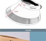 Daiiibabyyy Women Empty Top Hat Summer Visor Foldable Cap Female Hiking Outdoor Sports Solid Anti-UV Beach Hats Fishing Camping Caps