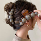 Daiiibabyyy Acrylic Ball Hair Claws Planet Claw Clips for Women Thin Thick Curly Hair Large Size Barrette Crab Ladies Hair Accessories