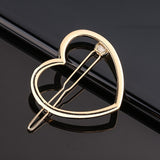 Daiiibabyyy New Women Metal Geometric Hair Clip Round Triangle Moon Barrettes Hairclip Bangs Hair Claws for Lady Girl Hair Accessories Gifts