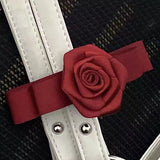 Daiiibabyyy Fashion Rose Bow Clip for Women's Hair Accessory Elegant Headwear Solid Color Clip Art Bow for Polytail Summer Korean Hair Tie