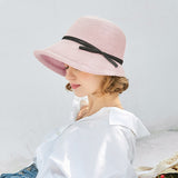 Hepburn Style Straw Hat Women Age Reduction Curly Edge Sun Hat Female Summer Beach Hat Japan Holiday Party Cap UPF50+ daiiibabyyy