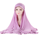 Daiiibabyyy New Baseball Caps for Women with Muslim Hijab Causal Scarf Hajib and Cap in One Fashion Hijab Hair Cover Turban Scarf for Moslem