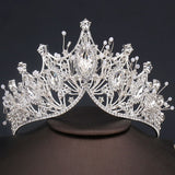 Daiiibabyyy 3 Colors Rhinestone Crystal Bride Crown Hair Accessories for Women Wedding Birthday Gift Girl Princess Hair Jewelry Tiara