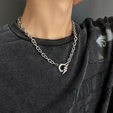 Daiiibabyyy Trendy Hip Hop Personality Lightning hexagon Pendant Stainless Steel Necklace Men Chokers Streetwear Accessories Does Not Fade