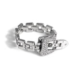 AENSOA 2022 New Design Gold Color Adjustable Metal Rings for Women Men Charm Box Chain Crystal Belt Ring Luxury Unusual Jewelry daiiibabyyy