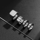 Daiiibabyyy Punk Simple High Polished Ring Set Vintage Men's Finger Rings Fashion Men aesthetic Accessories Party Jewelry anillo hombre