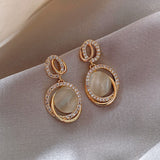 Daiiibabyyy  New Women's Luxury Opals Earrings In 2022 Korean Fashion Jewelry Party Girls Temperament Accessories Unusual Earrings daiiibabyyy