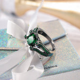 Daiiibabyyy Rings For Men Valentine Day Gift Fashion Jewelry Accessories Emerald Zircon Copper Black Gold Cheap Items Geometry