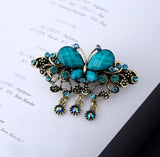 Daiiibabyyy Women Butterfly Crystal Rhinestone Hair Clips Girl Flower Big Barrettes Hair Pins Hair Accessories Hairstyle Design Styling Tool