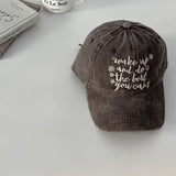 Daiiibabyyy Washed Cotton Baseball Cap For Men Women Fashion Letter Embroidery Baseball Hat Casual Hip Hop Caps Vintage Snapback Bone