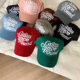 Daiiibabyyy Korean Retro Cap Lettering Embroidered Soft Top Cotton Baseball Cap Men and Women Japanese Street Personality Sun Baseball Hat