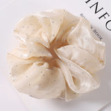 Daiiibabyyy Summer New Large Organza Scrunchie Crystals Hair Tie Big Net Yarn Hair Rope Rubber Bands Girl Elastic Hair Accessory Wholesale