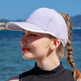 Daiiibabyyy UV Cover UPF50+ Outdoor Running Empty Top Baseball Cap Women's UV Protection Summer Sunscreen Hat High Ponytail Shade Sports Hat