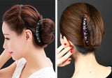 Daiiibabyyy Vintage Flower Crystal Hairclips Fashion Hair Combs Plastic Shiny Hairpins for Women Hair Accessories Bun Headdress