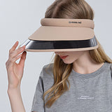Daiiibabyyy Women Empty Top Hat Summer Visor Foldable Cap Female Hiking Outdoor Sports Solid Anti-UV Beach Hats Fishing Camping Caps