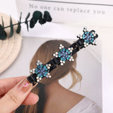 Daiiibabyyy Fashion Korean Style Acryli Crystal Flowers Star Hair Clips For Girl Summer Sweet Cute Bangs Side Barrettes Elastic Hair Clips