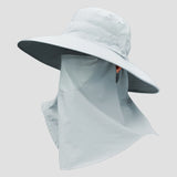 Daiiibabyyy Hat Scarf 2PCS Couple Bucket Hat Removable Mesh Hiking Cap Women Men Summer Outdoor Fishing Panama Sun Protection Visor Hat 9029