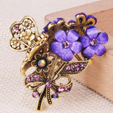 Daiiibabyyy Women Butterfly Crystal Rhinestone Hair Clips Girl Flower Big Barrettes Hair Pins Hair Accessories Hairstyle Design Styling Tool