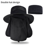 Daiiibabyyy Double Top design 4PCS Design Bucket Hats women men big brim hiking cap Detachable mesh couple fishing hat foldable sun hat 9216