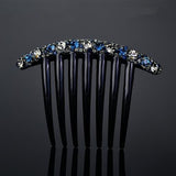 Daiiibabyyy Vintage Flower Crystal Hairclips Fashion Hair Combs Plastic Shiny Hairpins for Women Hair Accessories Bun Headdress
