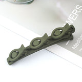 Daiiibabyyy Solid Color Braided Hair Clips Korean Fashion Duckbill Hairpins with 3 Small Clips Rhinestones Girls Bangs Clip Styling Barrette