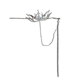 Silver Hollow Lotus Tassel Hairpin Niche Liquid Metal Chinese Style Hairpin Fairy Cool Dark National Style Hair Clasp New daiiibabyyy