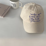 Daiiibabyyy Washed Cotton Baseball Cap For Men Women Fashion Letter Embroidery Baseball Hat Casual Hip Hop Caps Vintage Snapback Bone