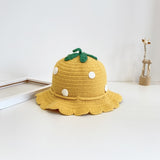 Daiiibabyyy 1-2 Years Old Children's Baby Girl Hat Autumn and Winter Children's Fisherman Hat Baby Strawberry Fruit Hat Cute Knitted Hat daiiibabyyy