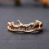 Daiiibabyyy New In Copper Aesthetic Creative Animal Circus Contracted Temperament Light Much Wind Rings For Women Free Shipping Offers