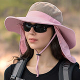 Daiiibabyyy Double Top design 4PCS Design Bucket Hats women men big brim hiking cap Detachable mesh couple fishing hat foldable sun hat 9216