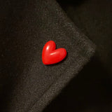 Daiiibabyyy 2Pcs Cartoon Red Small Heart Enamel Brooch Pins Cute Women Brooch Denim Jackets Lapel Pin Decoration Badge Fashion Jewelry Gift