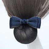 Daiiibabyyy Bow Hair Clip Elegant Hotel Bank Net Yarn Hair Bun Maker Hairpins Korea Nurse Professional Hair Net Cover Snood Hair Accessories