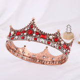 Daiiibabyyy New Glitter Baroque Diameter Large Crystal Floral Crown Exquisite Charming Tiaras Beauty pageant Bride Wedding Hair Accessories