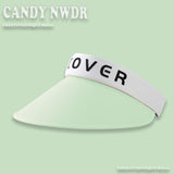 Daiiibabyyy Technology Sunscreen Series Big Cover Printing Empty Top Visor Cap Women Summer Breathable Headband Cap Ice Silk Cold Sun Cap