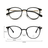 Daiiibabyyy New Round Myopia Glasses for Men Women Fashion Metal Frame Eyewear Unisex Blue Light Blocking Eyeglasses Computer Glasses