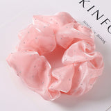 Daiiibabyyy Summer New Large Organza Scrunchie Crystals Hair Tie Big Net Yarn Hair Rope Rubber Bands Girl Elastic Hair Accessory Wholesale