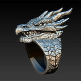 Daiiibabyyy New Punk Retro Lizard Small Dinosaur Ring Mens Open Mouth Hipster Punk Creative Ring