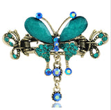 Daiiibabyyy Women Butterfly Crystal Rhinestone Hair Clips Girl Flower Big Barrettes Hair Pins Hair Accessories Hairstyle Design Styling Tool