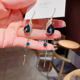 Earrings Diamond Dangler For Women Stick Drop Zircon Ear Cuffs Girls Gold/Silver Color Rhinestone Earring wedding Jewelry