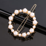 Daiiibabyyy New Women Metal Geometric Hair Clip Round Triangle Moon Barrettes Hairclip Bangs Hair Claws for Lady Girl Hair Accessories Gifts