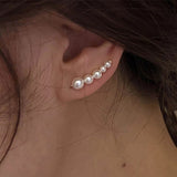 Daiiibabyyy Long Dipper Ear Hook Clip Climbing Earring for Women Shiny Zirconia Rose Gold Color Ear Cuff Earing Gift Fashion Jewelry E527