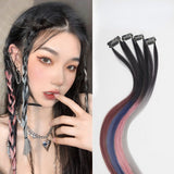 Daiiibabyyy Women Hair Extension Tools Seamless Braided Hair Rope Ponytail Braid Twist Color Hanging Ear-dye Hair Pieces Hanging Ear-dye Wig