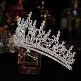 Baroque Luxury Bling Crystal Heart Bridal Tiaras Crown Big Rhinestone Pageant Diadem Bride Hairbands Wedding Hair Accessories daiiibabyyy