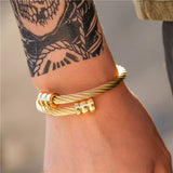 Daiiibabyyy New In Trend Restoring Ancient Ways Personality Stainless Steel Winding Geometric Bracelet For Men Women Luxury Free Shipping